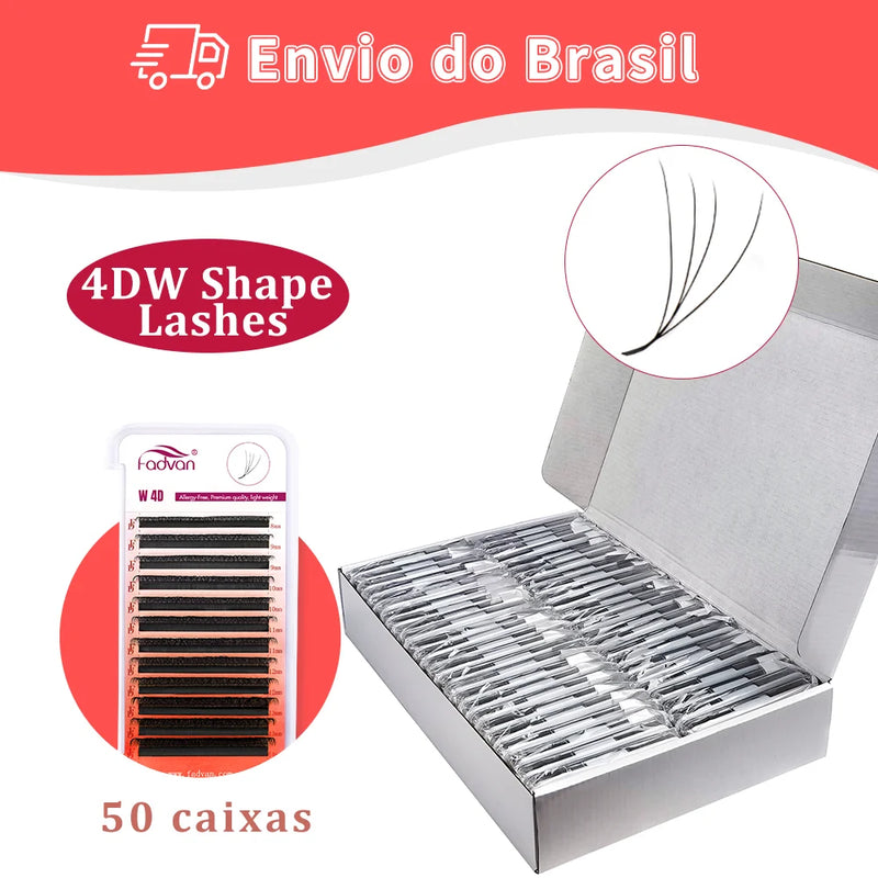 FADVAN 50PCS/30PCS YY/3D/4D/5D/6D/8D W Cílios em forma de MIX Comprimento 0,07 mm Extensões de cílios 8-14 mm