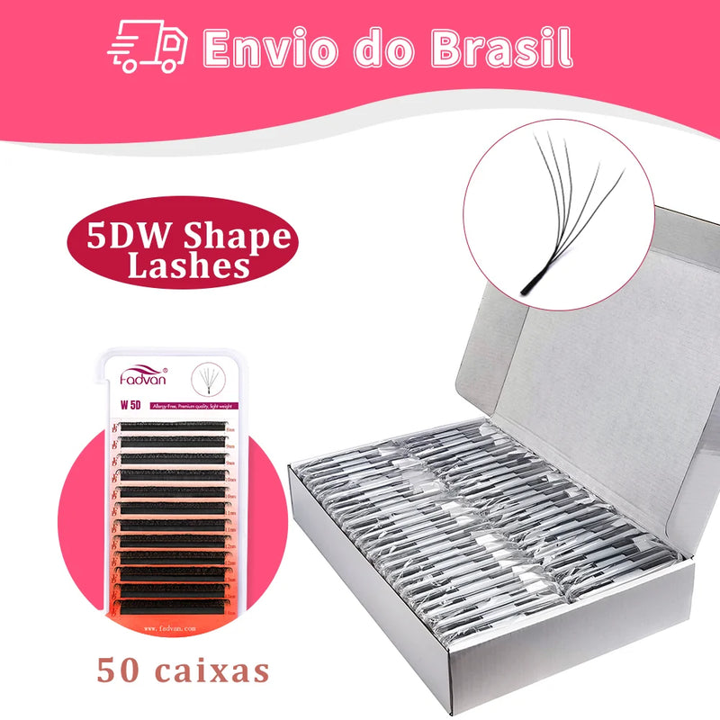 FADVAN 50PCS/30PCS YY/3D/4D/5D/6D/8D W Cílios em forma de MIX Comprimento 0,07 mm Extensões de cílios 8-14 mm