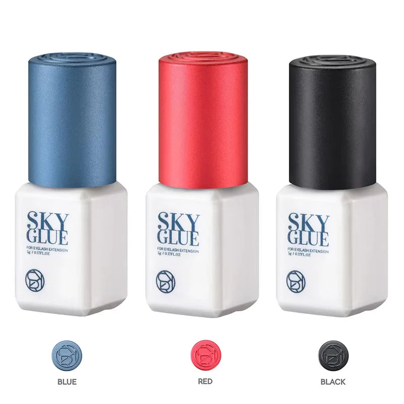 1 Frasco SKY Cola para Extensões de Cílios 5ml Original Sky S+ Preto Vermelho Azul Cap Cola para Cílios Postiços Sky TD Cola Transparente Fornecedor